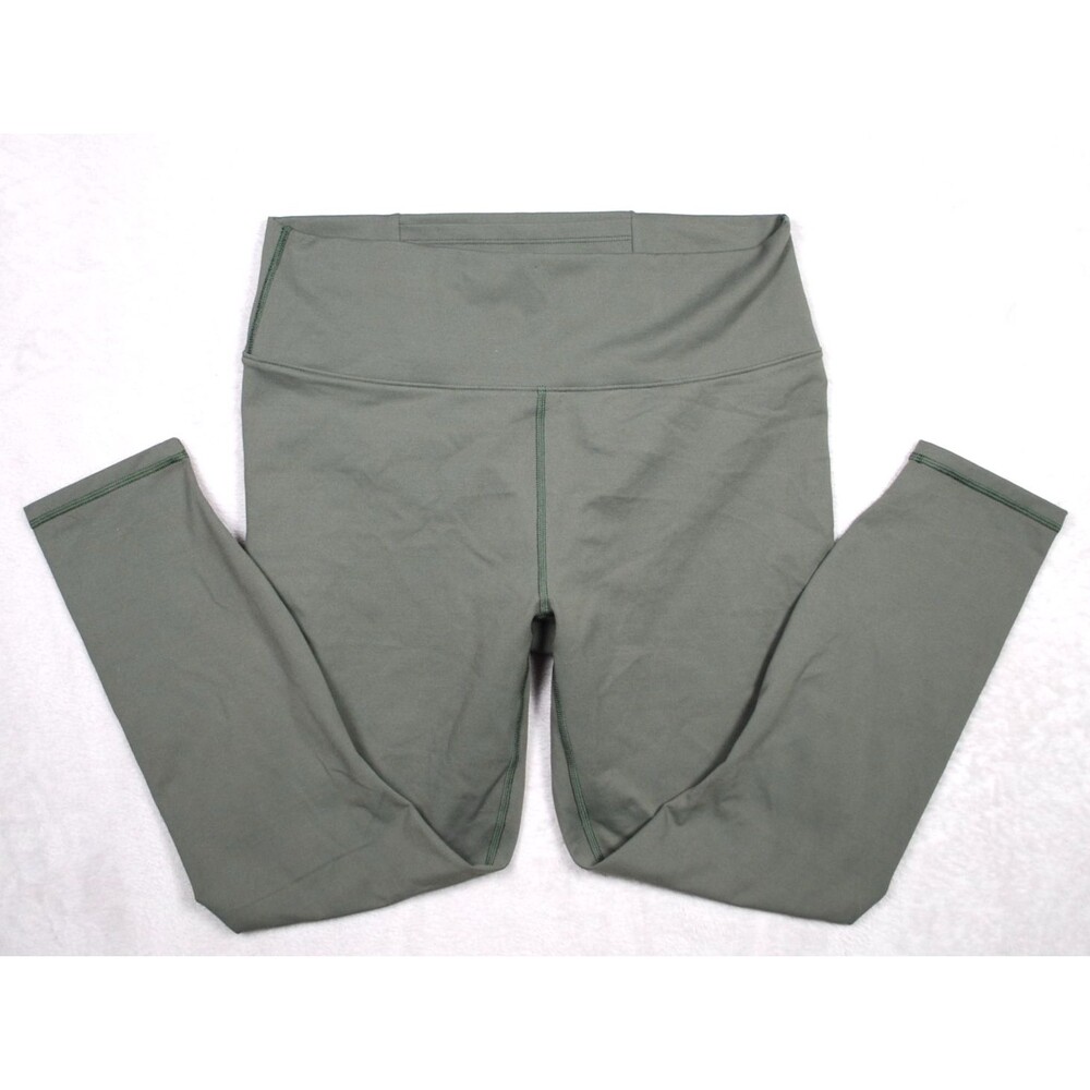 Fabletics Boost PowerHold High-Waisted 7/8 Olive Green/Pink Leggings XL